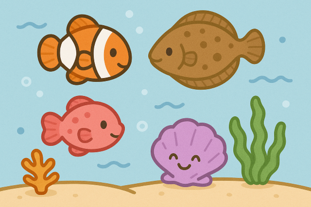 漁業の魚と貝