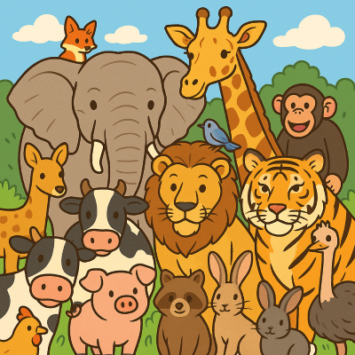 動物達を描きました